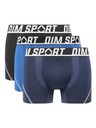 DIM DIM SPORT MICROFIBRE BOXER 3x - Moške športne boksarice 3 kosa - črna - modra