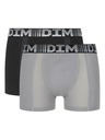 DIM DIM COTTON 3D FLEX AIR BOXER 2x - Moške boksarice 2 kosa - siva - črna