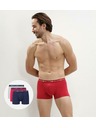 DIM Komplet treh moških boksaric v temno modri, rdeči in svetlo sivi barvi Dim COTTON STRETCH BOXER