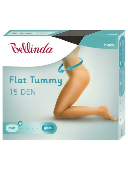 Bellinda Črne ženske nogavice z ravnim trebuhom BELLINDA Flat Tummy 15 DEN