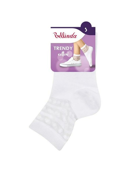 Bellinda Bele ženske nogavice z okrasnim detajlom Bellinda TRENDY COTTON SOCKS