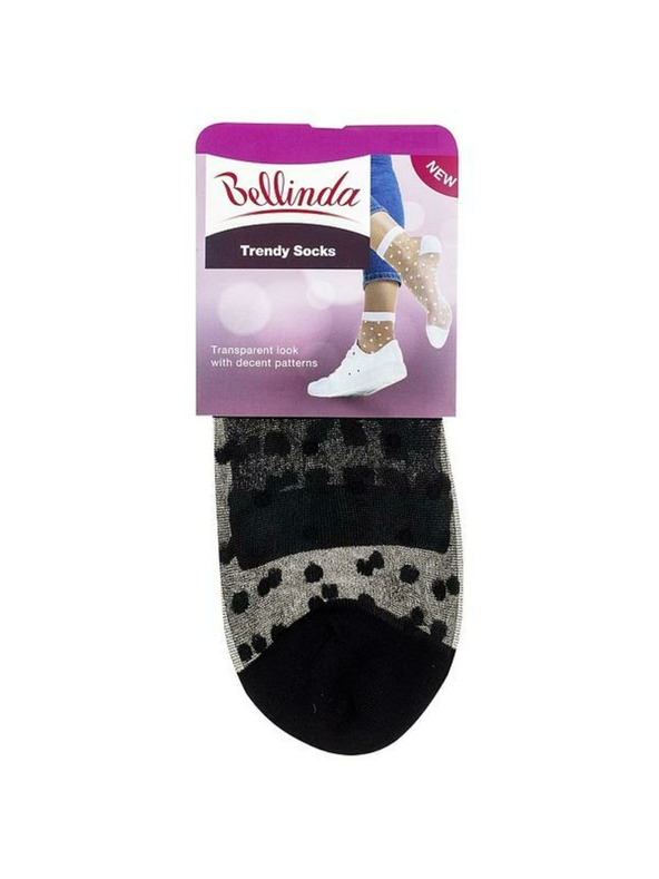 Bellinda Črne ženske svilene nogavice s pikami Bellinda TRENDY SOCKS