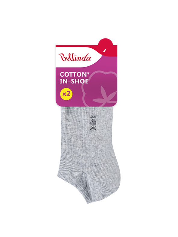 Bellinda Komplet dveh parov ženskih nogavic v sivi barvi Bellinda COTTON IN-SHOE SOCKS 2x