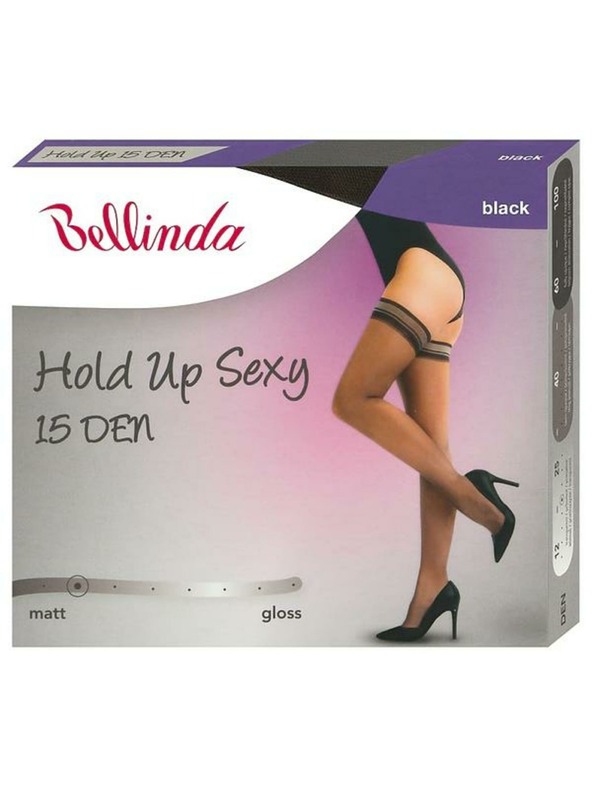 Bellinda Črne ženske nogavice BELLINDA Hold Up Sexy 15 DEN