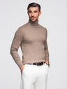 Ombre Clothing Moški pleteni roloki iz viskoze - temno bež V3 OM-SWTN-0127 Ombre Clothing