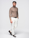 Ombre Clothing Moški pleteni roloki iz viskoze - temno bež V3 OM-SWTN-0127 Ombre Clothing