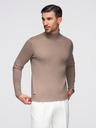 Ombre Clothing Moški pleteni roloki iz viskoze - temno bež V3 OM-SWTN-0127 Ombre Clothing