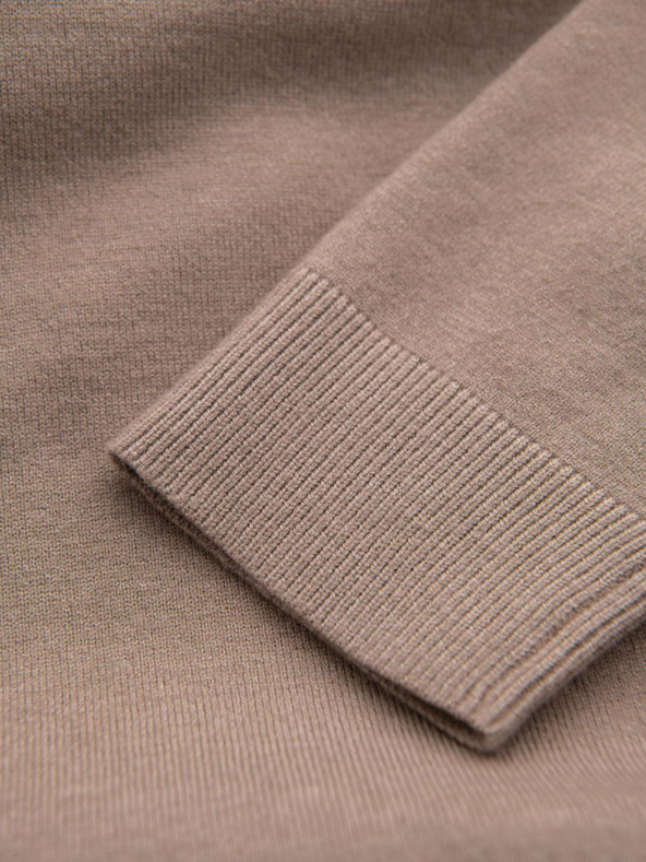 Ombre Clothing Moški pleteni roloki iz viskoze - temno bež V3 OM-SWTN-0127 Ombre Clothing