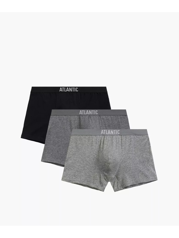 Atlantic 3-PACK Moške spodnjice sive in črne