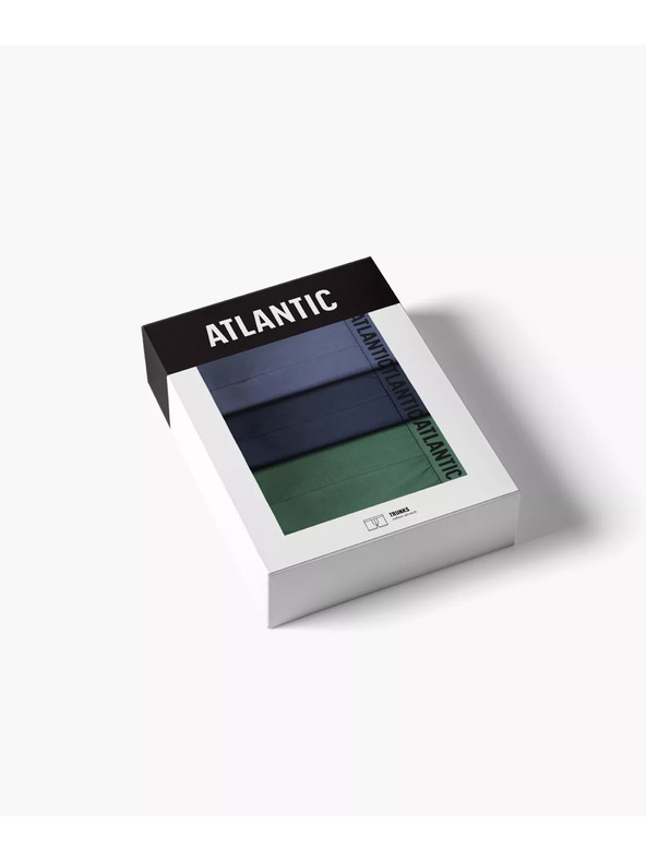 Atlantic 3-PACK Moške spodnjice zelene in modre