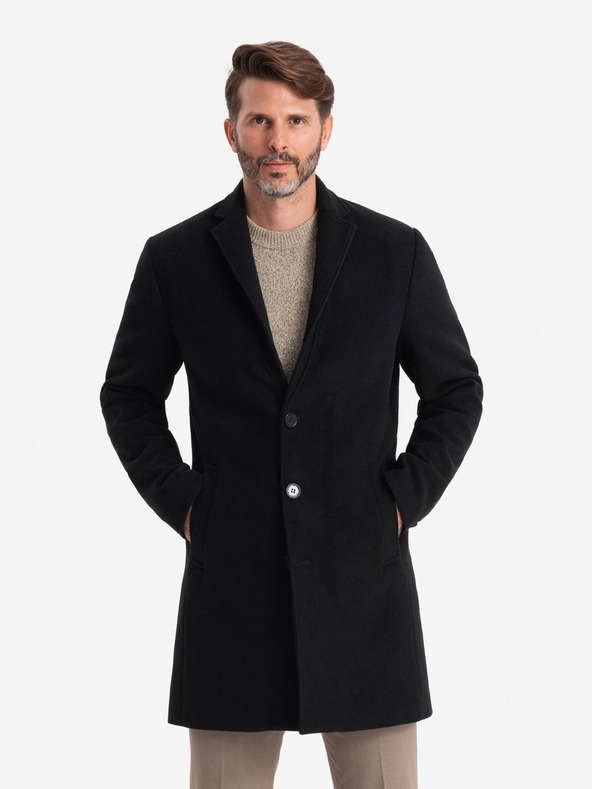 Ombre Clothing Črni moški lahki plašč Ombre oblačila