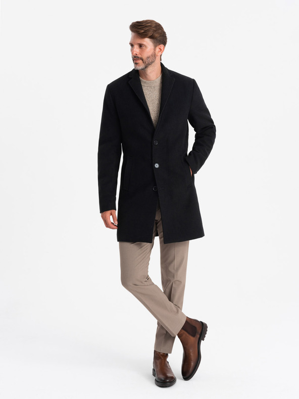 Ombre Clothing Črni moški lahki plašč Ombre oblačila
