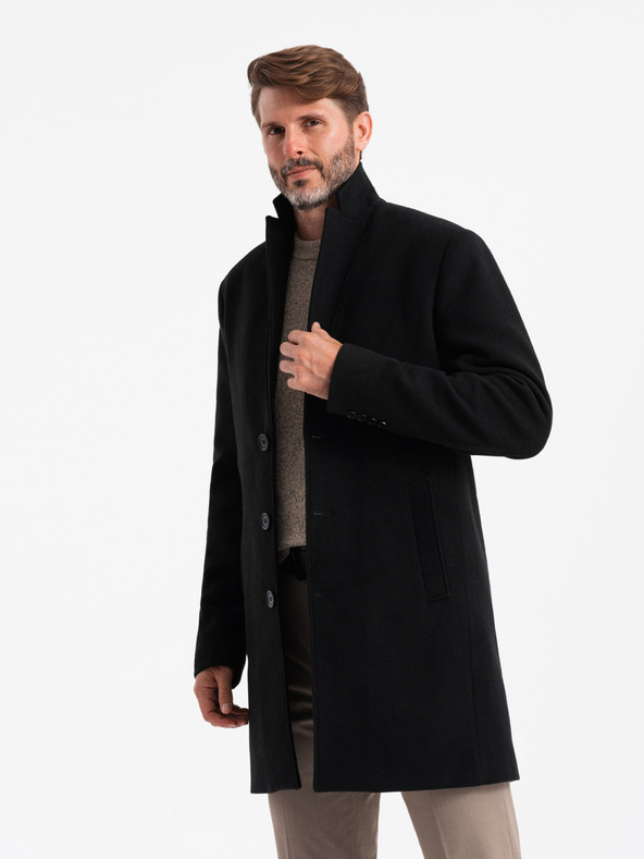 Ombre Clothing Črni moški lahki plašč Ombre oblačila