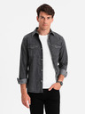 Ombre Clothing Črna moška majica iz džinsa Ombre Clothing