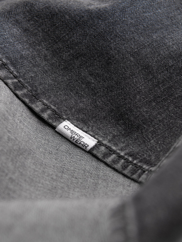 Ombre Clothing Črna moška majica iz džinsa Ombre Clothing