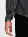 Ombre Clothing Črna moška majica iz džinsa Ombre Clothing