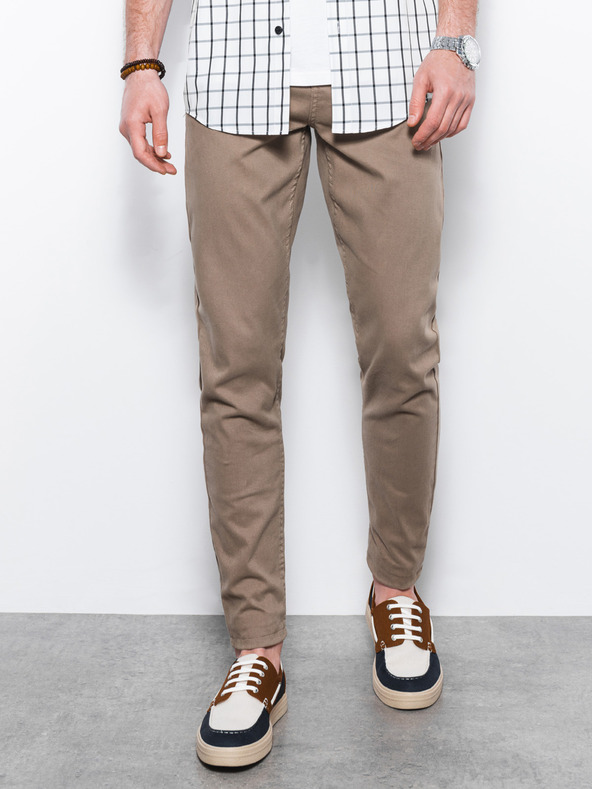 Ombre Clothing Bež moške hlače chino barve Ombre oblačila P1059