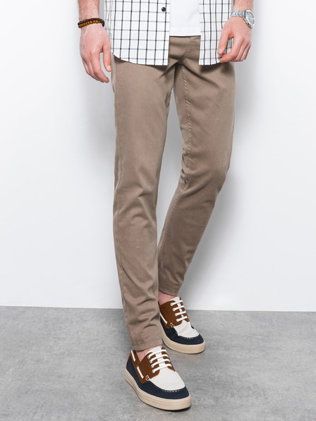 Ombre Clothing Bež moške hlače chino barve Ombre oblačila P1059