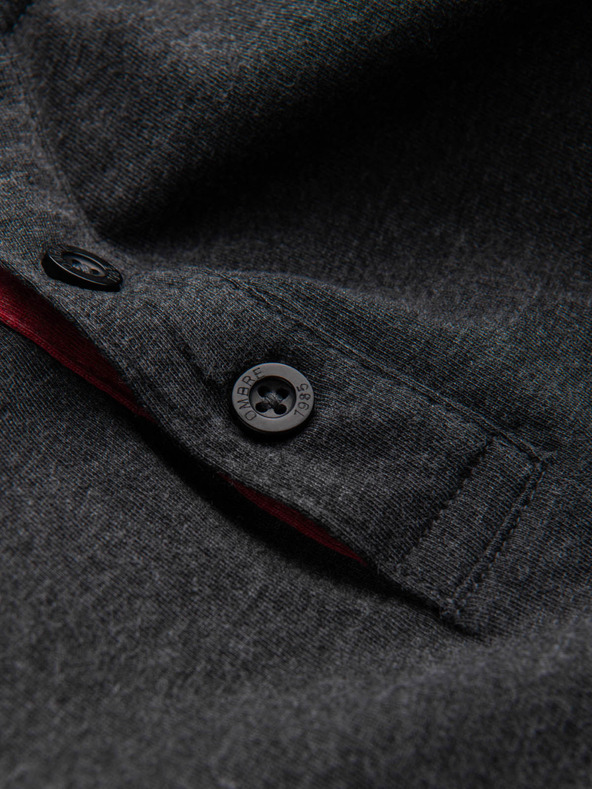 Ombre Clothing Črna moška majica henley Ombre Clothing
