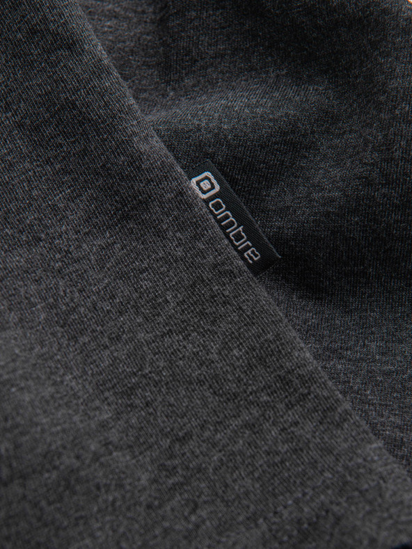 Ombre Clothing Črna moška majica henley Ombre Clothing