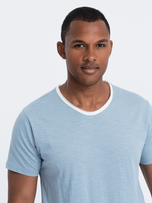 Ombre Clothing Modra moška srajca Ombre Clothing