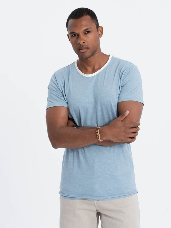 Ombre Clothing Modra moška srajca Ombre Clothing
