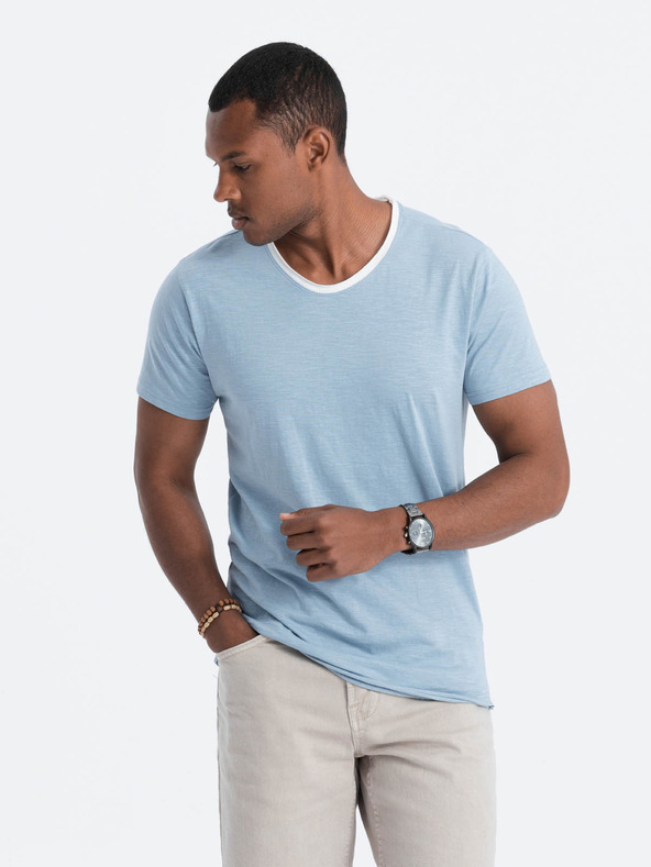 Ombre Clothing Modra moška srajca Ombre Clothing