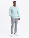 Ombre Clothing Moški melanžni strukturirani pleteni pulover Mint Ombre oblačila