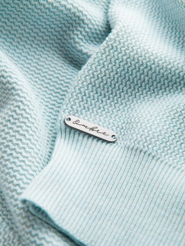 Ombre Clothing Moški melanžni strukturirani pleteni pulover Mint Ombre oblačila