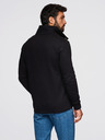 Ombre Clothing Moška jopica na gumbe z visokim ovratnikom - črna V6 OM-SSZP-0240 Ombre Clothing