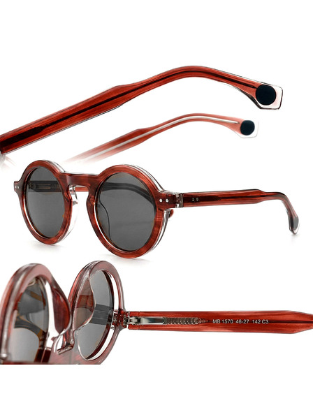 VEYREY VeyRey cat-eye acetatna polarizacijska sončna očala Trozu rjava okvirja črna stekla