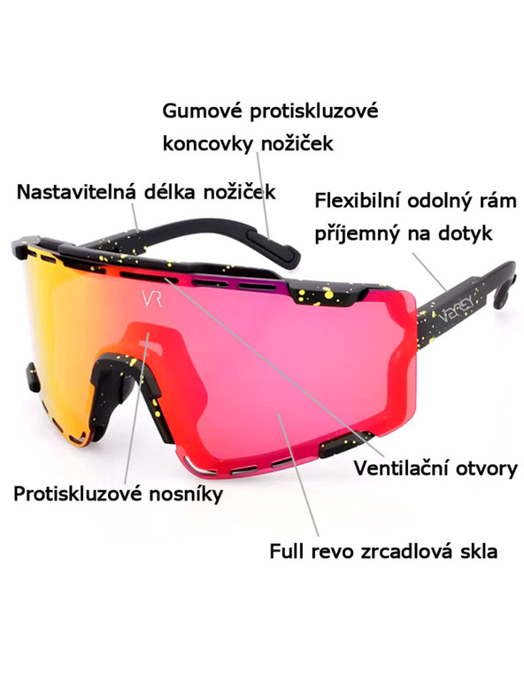 VEYREY VeyRey športna sončna očala Semihoof bela okvirja rdeča stekla