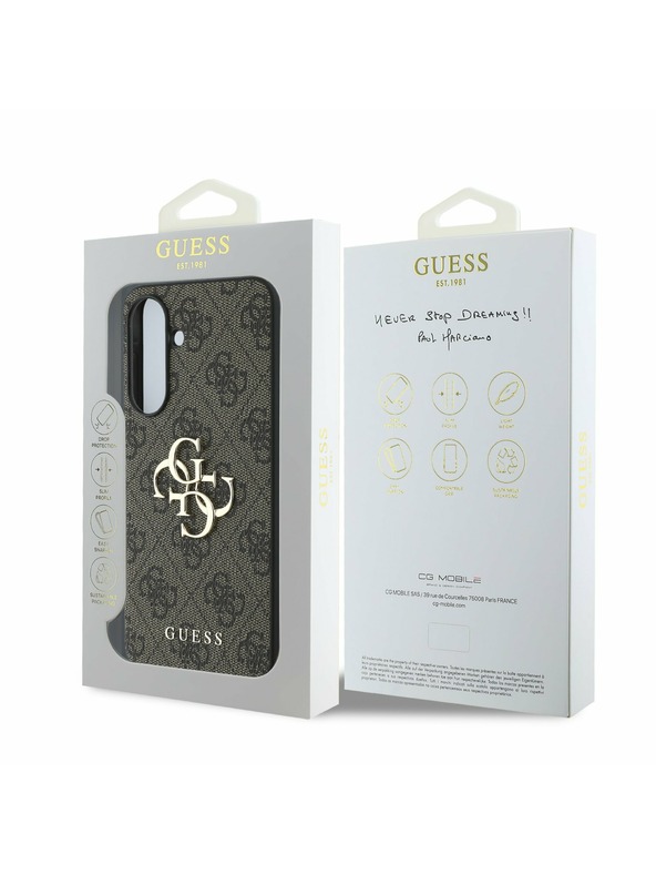 Guess Guess PU 4G Metal Logo Zadnji Pokrov za Samsung Galaxy A56 Brown