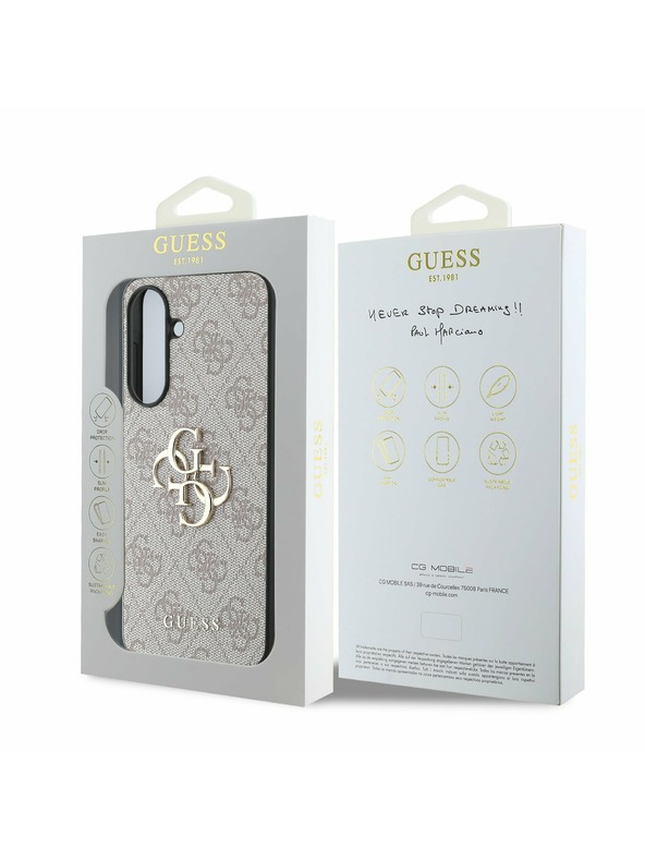 Guess Guess PU 4G Metal Logo Zadnji Pokrov za Samsung Galaxy A56 Pink