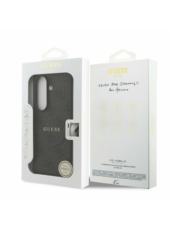 Guess Guess PU Leather 4G Colored Ring Magnetic Zadnji Pokrov za Samsung Galaxy Z Fold 7 Black