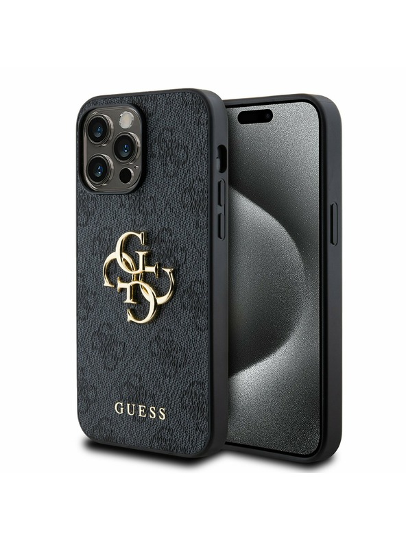 Guess Guess PU 4G Metal Logo Zadnji Ovitek za iPhone 14 Pro Max Grey
