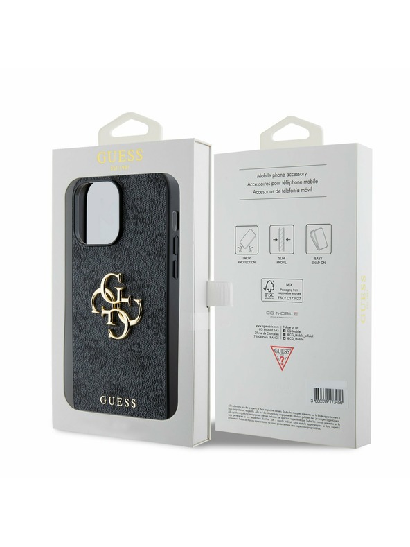 Guess Guess PU 4G Metal Logo Zadnji Ovitek za iPhone 14 Pro Max Grey