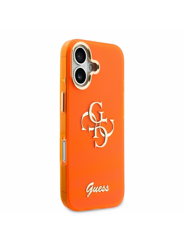 Guess Guess IML 4G Script Metal Logo Zadnji Ovitek za iPhone 17 Orange