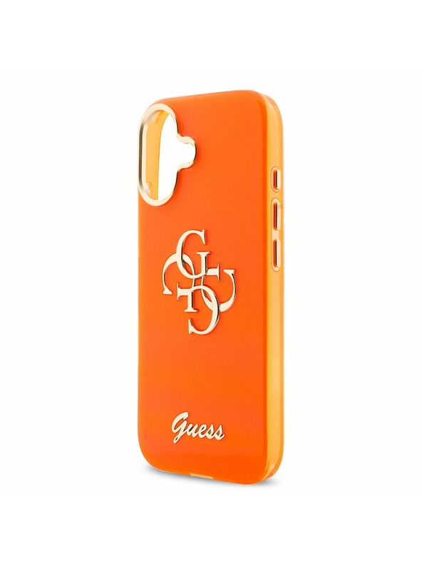 Guess Guess IML 4G Script Metal Logo Zadnji Ovitek za iPhone 17 Orange