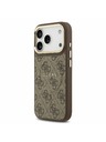 Guess Guess PU Leather 4G Gold Frame MagSafe Zadnji Ovitek za iPhone 17 Pro Brown