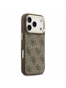 Guess Guess PU Leather 4G Gold Frame MagSafe Zadnji Ovitek za iPhone 17 Pro Brown