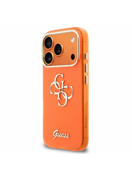 Guess Guess IML 4G Script Metal Logo Zadnji Ovitek za iPhone 17 Pro Orange