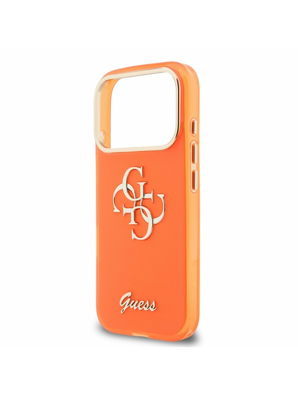 Guess Guess IML 4G Script Metal Logo Zadnji Ovitek za iPhone 17 Pro Orange