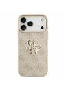 Guess Guess PU Leather 4G Metal Logo Gold Frame Zadnji Ovitek za iPhone 17 Pro Max Pink