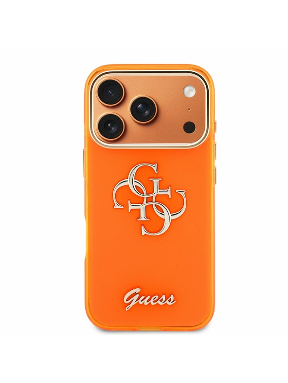 Guess Guess IML 4G Script Metal Logo Zadnji Ovitek za iPhone 17 Pro Max Orange