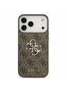 Guess Guess PU 4G Metal Logo Zadnji Ovitek za iPhone 17 Pro Max Silver Brown