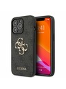 Guess PU 4G Metal Logo Zadní Kryt pro iPhone 13 Pro Grey Ovitek za telefon