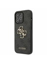 Guess PU 4G Metal Logo Zadní Kryt pro iPhone 13 Pro Grey Ovitek za telefon