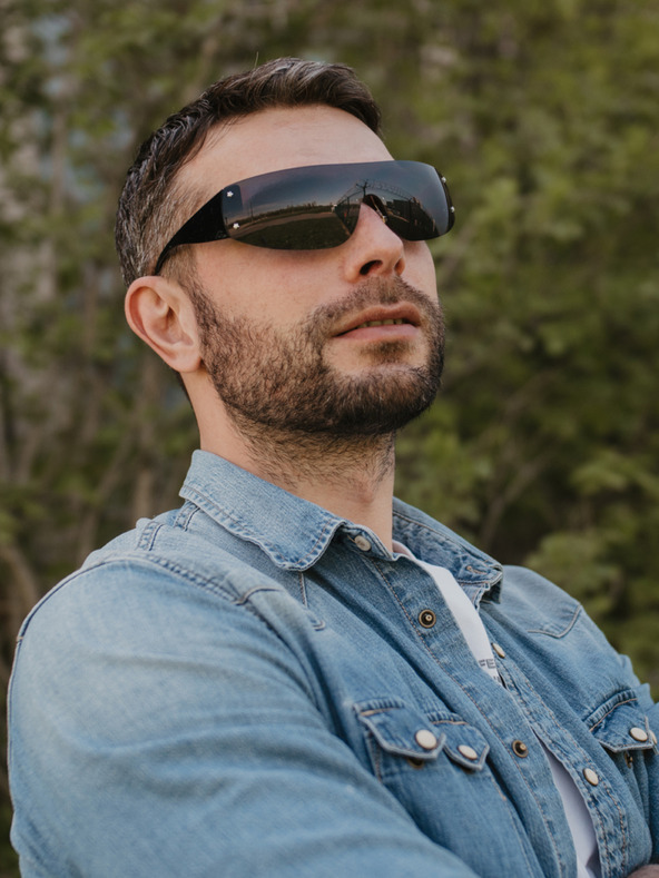 VEYREY Črna unisex sončna očala VeyRey Binneon