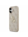 Guess Guess PU Leather 4G Metal Logo Gold Frame Zadnji Ovitek za iPhone 17 Pink